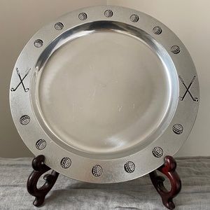 Pewtarex Trophy Plate Dish I Golf Rim